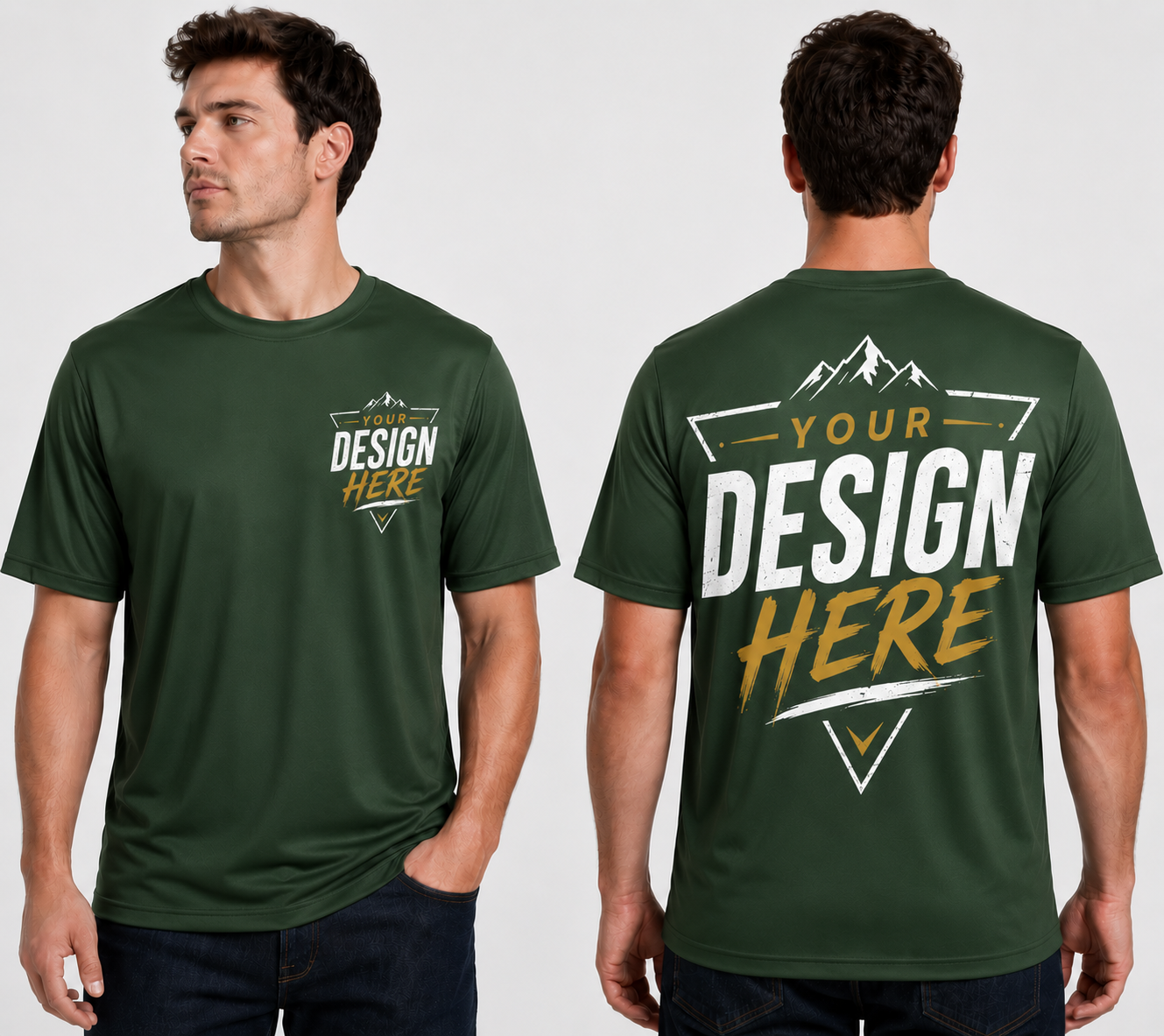 EA Unisex Heavy Cotton T-Shirt Front & Back Design 5.3 oz