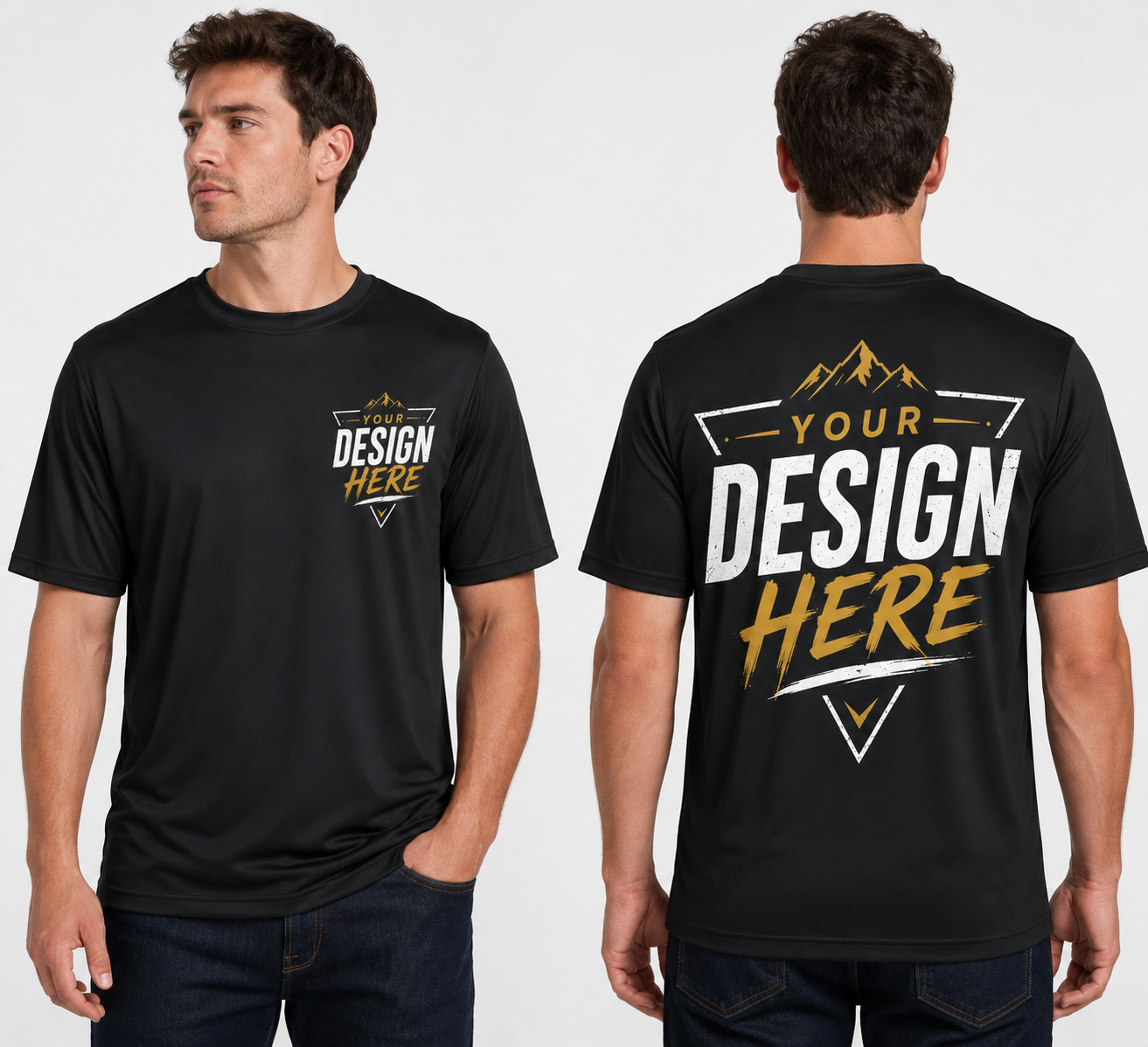 EA Unisex Heavy Cotton T-Shirt Front & Back Design 5.3 oz